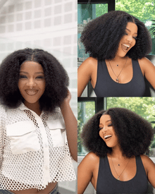 14 Inch Afro Kinky Curly Human Hair Wig