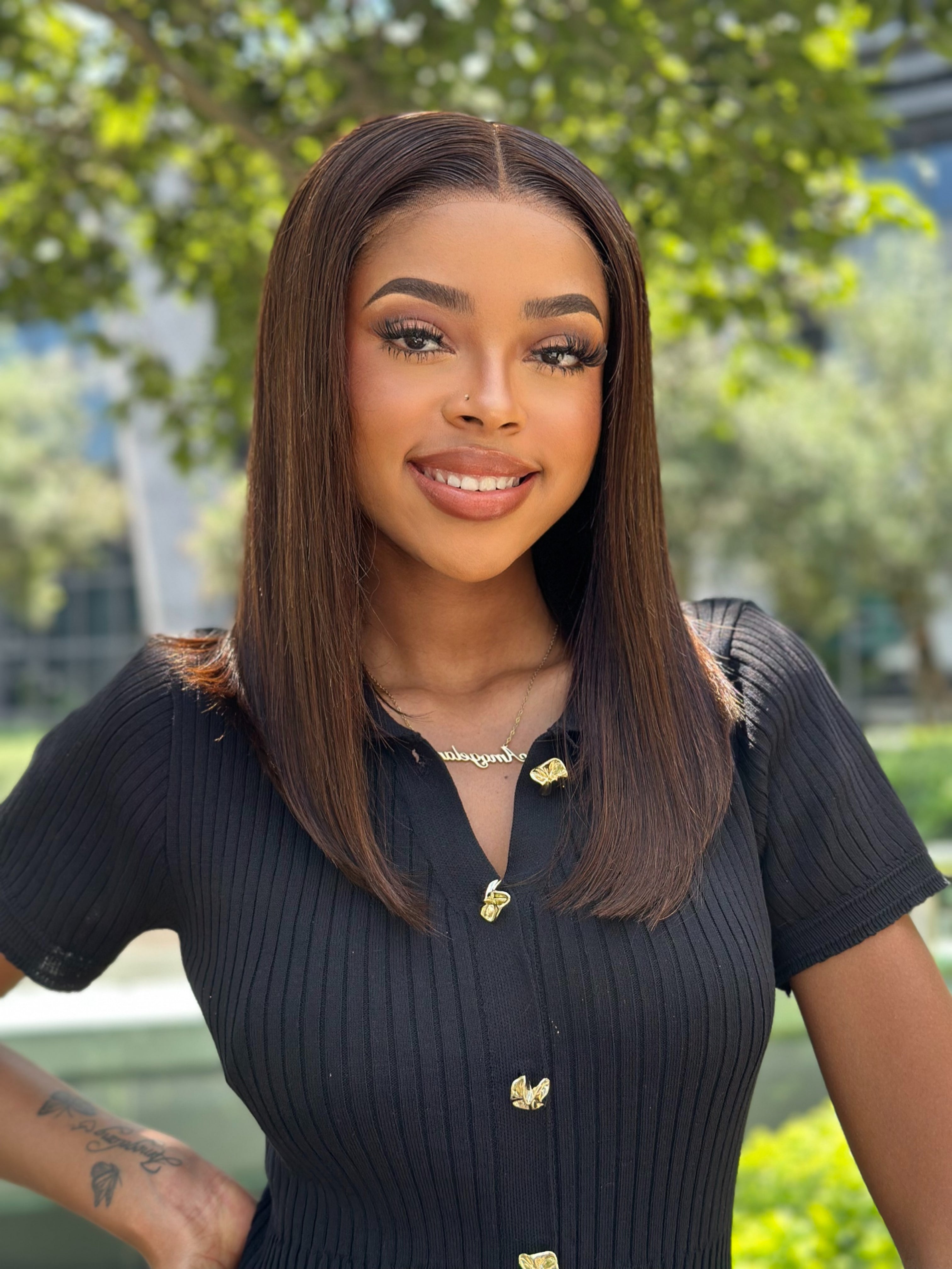 Chocolate Brown Glueless Human Hair Bob Wig