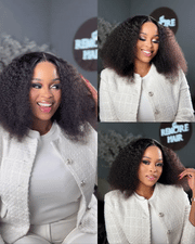 20 Inch Glueless Kinky Curly Human Hair Wig Motion View