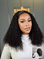 20 Inch HD Curly Frontal Wig Human Hair Motion View