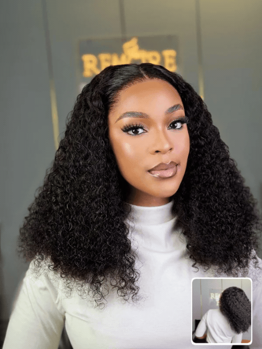 20 Inch HD Curly Frontal Wig Human Hair Motion View