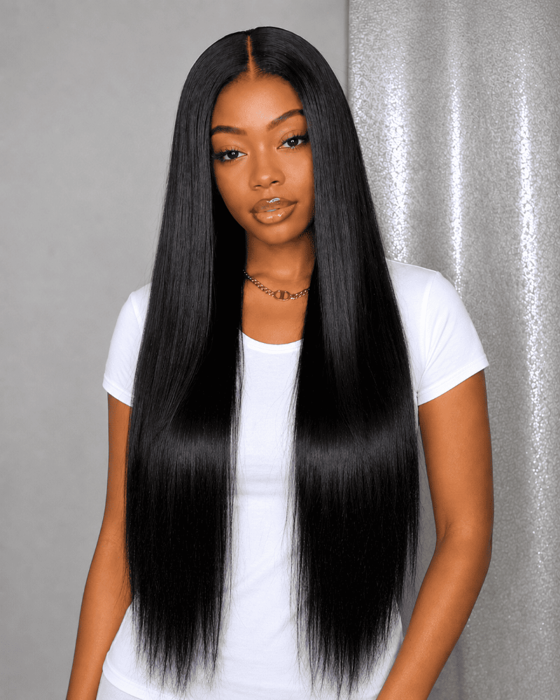 HD 7x5 Lace Pre-Bleached Straight Human Hair Wig 26 Inch