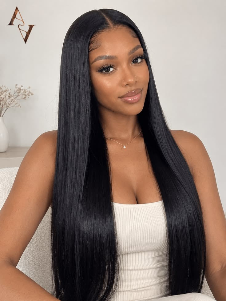 13x6 Pre-Bleached Straight Human Hair Lace Frontal Wig