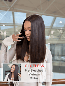 Bone Straight 5x5 Glueless Human Hair Wig Motion View 