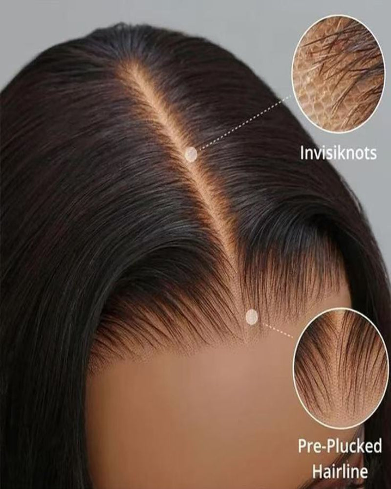 Bone Straight 5x5 Glueless Human Hair Wig Detail View 