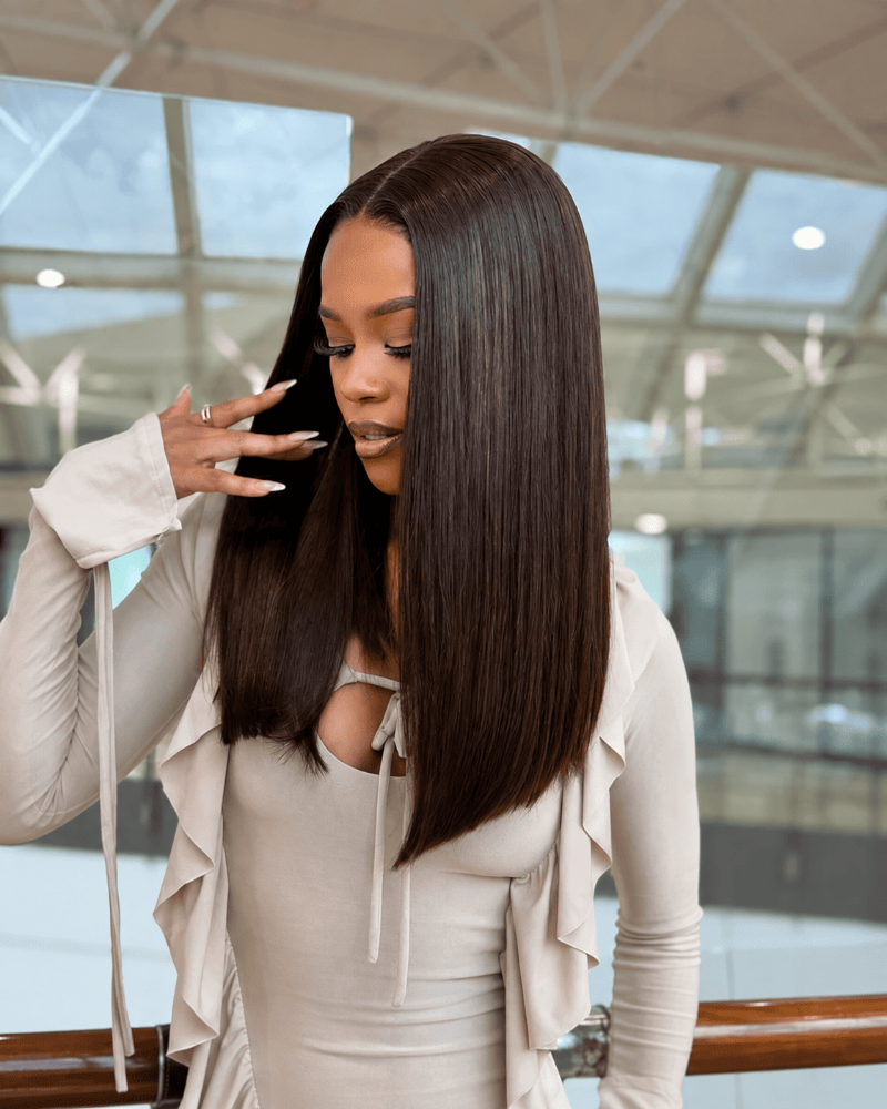 Bone Straight 5x5 Glueless Human Hair Wig Right View 