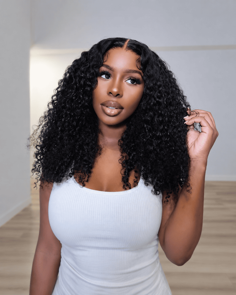 22 Inch Curly 5x5 Glueless Human Hair Wig Front View 