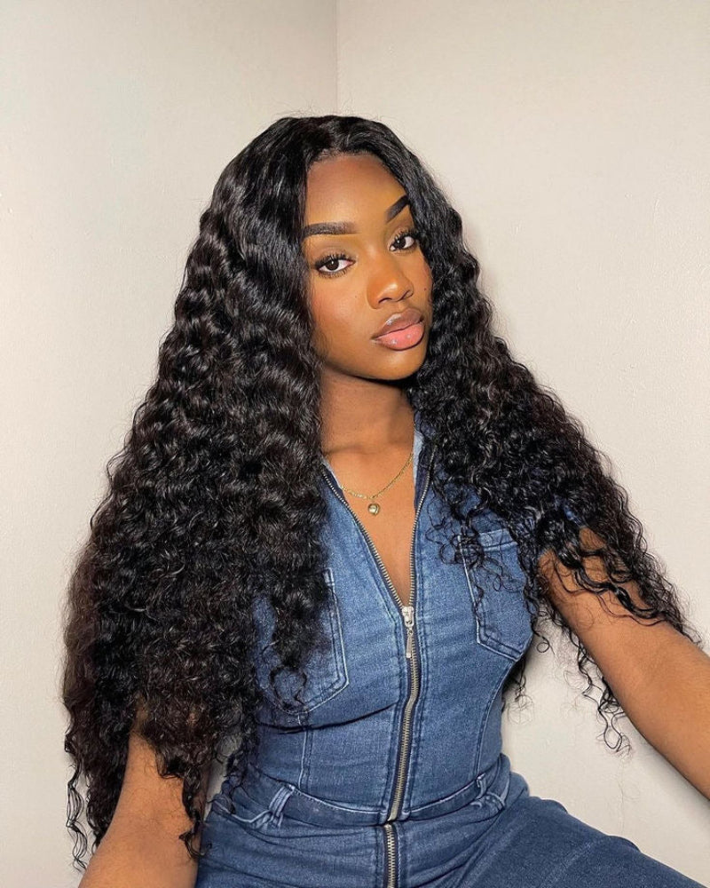 32 Inch Curly 5x5 Glueless Human Hair Wig Side View 