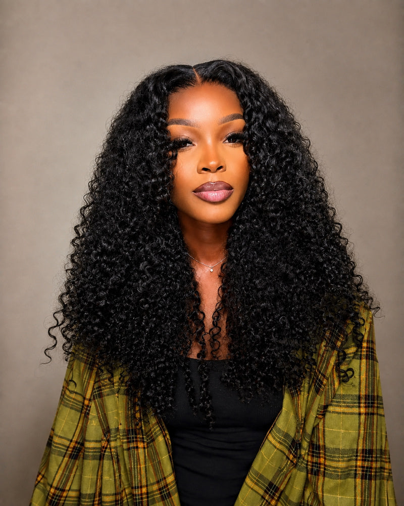 24 Inch Curly 5x5 Glueless Human Hair Wig Front View 