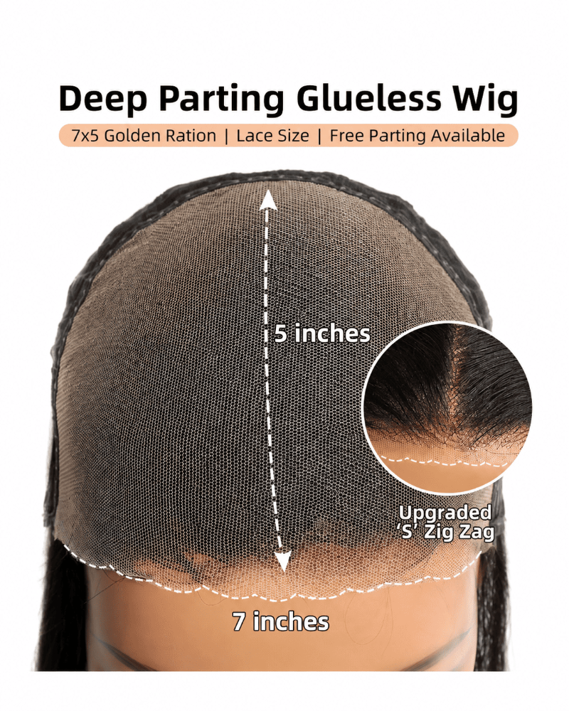 HD 7x5 Lace Pre-Bleached Straight Human Hair Wig 26 Inch