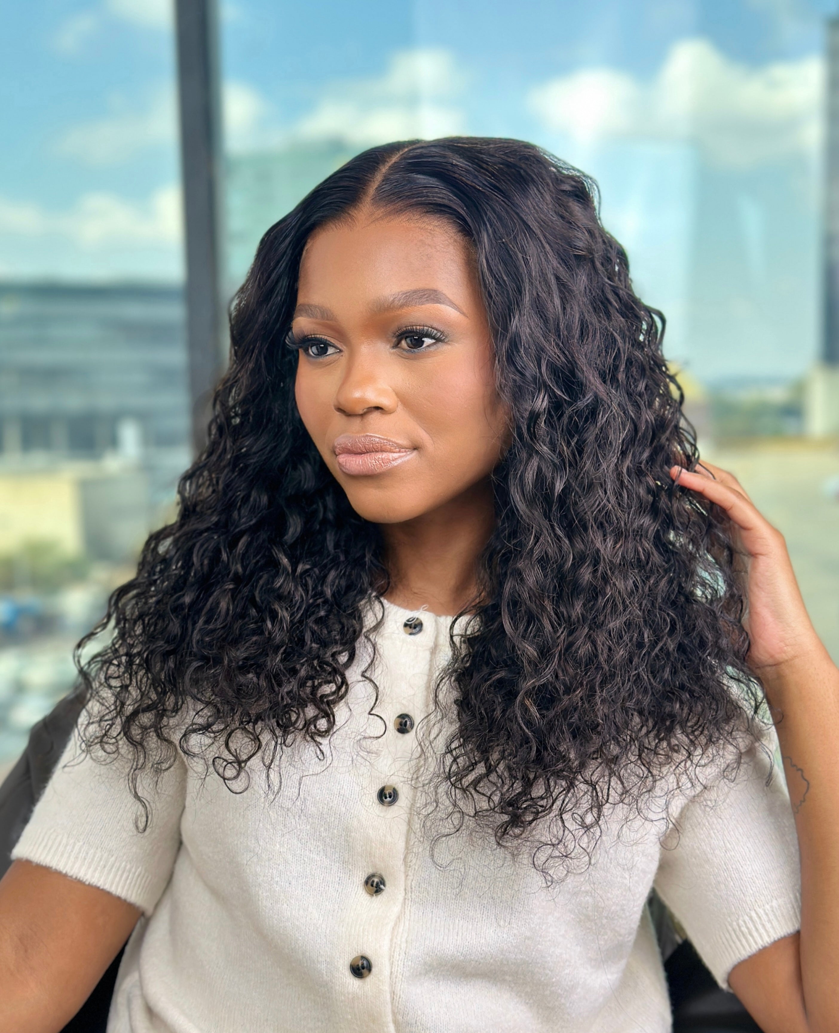 22 Inch Pre-Bleached HD 4x6 Water Curly Human Hair Wig