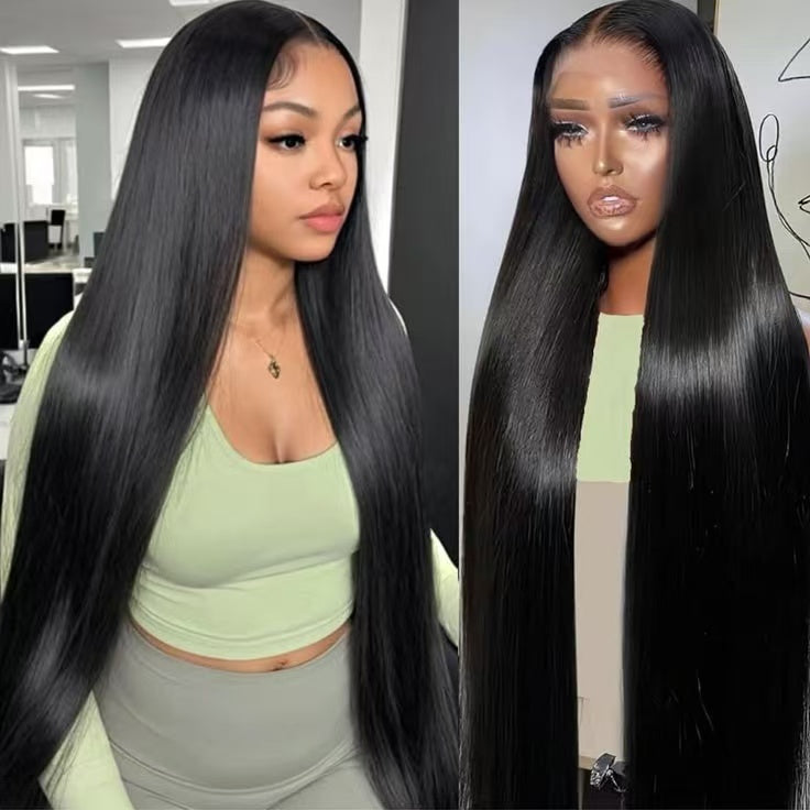 13x6 Pre-Bleached Straight Human Hair Lace Frontal Wig