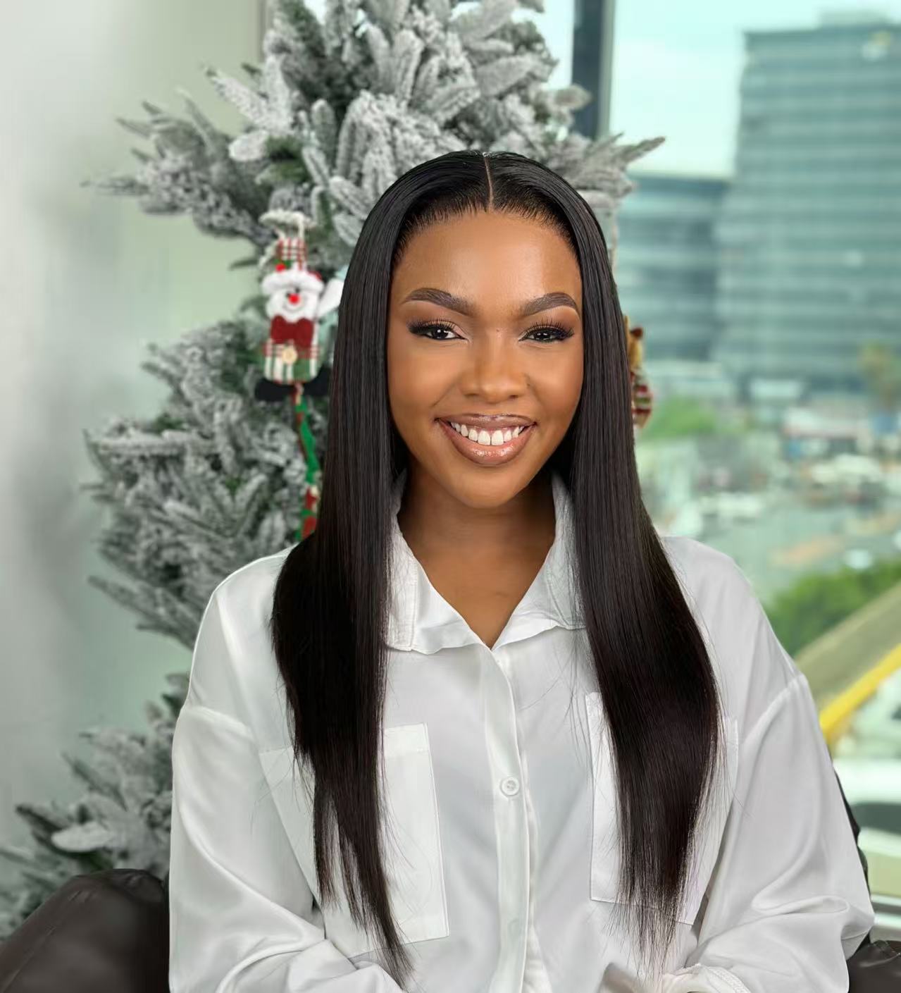 HD Transparent Lace Pre- Bleached Straight  Frontal Wig Human Hair