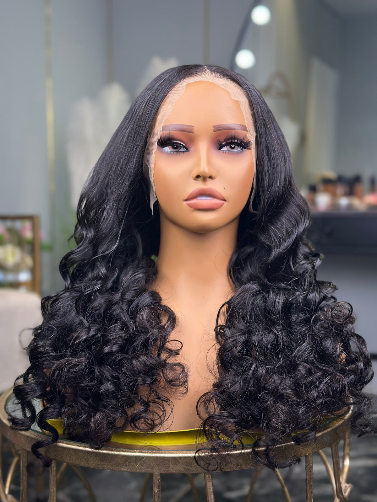 Beach Wave Lace Front Human Hair Wig Front View