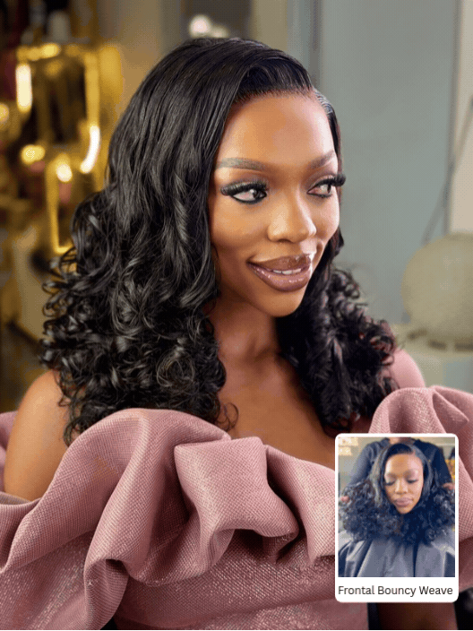 18 Inch Bouncy Loose Wave Frontal Human Hair Wig Motion View 