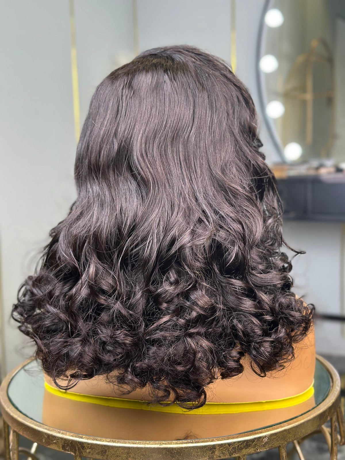 18 Inch Bouncy Loose Wave Frontal Human Hair Wig Back View 