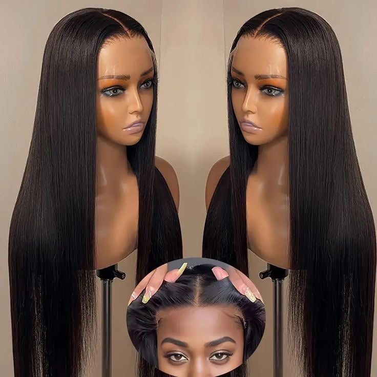 HD 7x5 Lace Pre-Bleached Straight Human Hair Wig 26 Inch