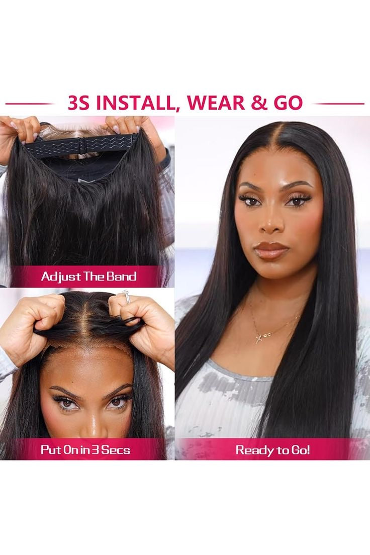 24 Inch Silky Straight 9x6 Glueless Human Hair Wig