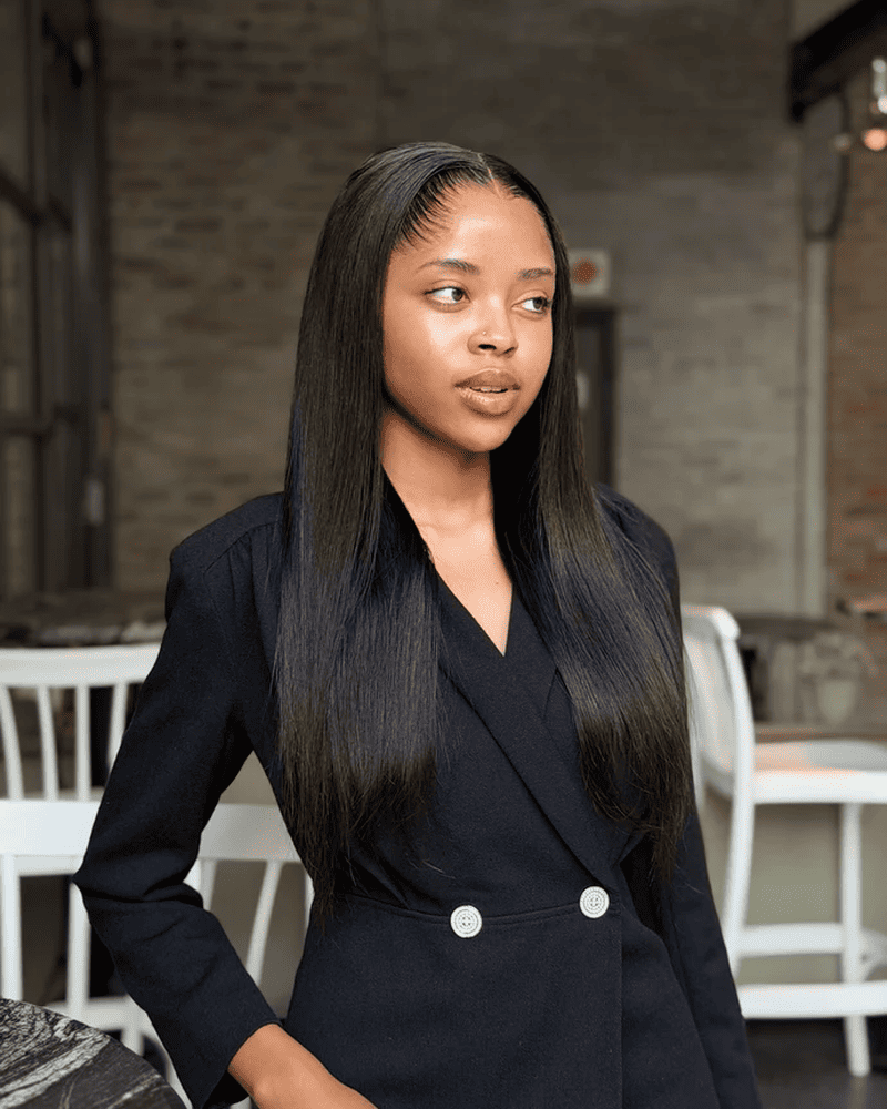 HD Lace Lagos Hairline Frontal Wig Human Hair Side View 
