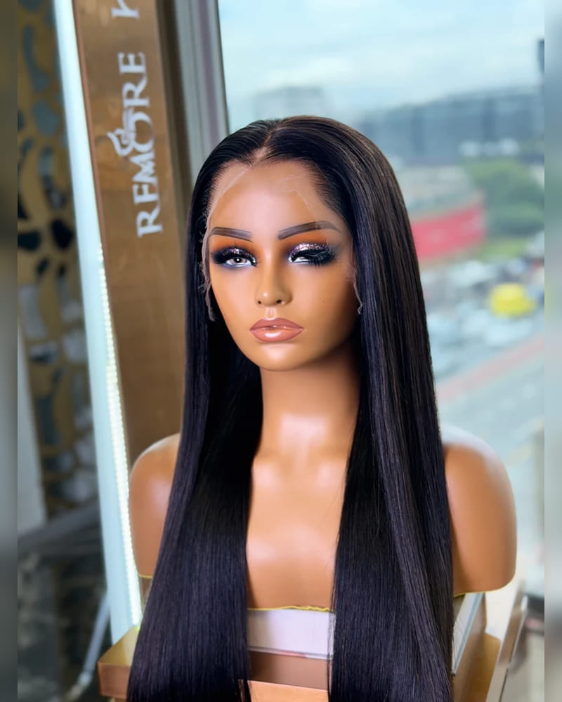 HD Lace Lagos Hairline Frontal Wig Human Hair Front View 