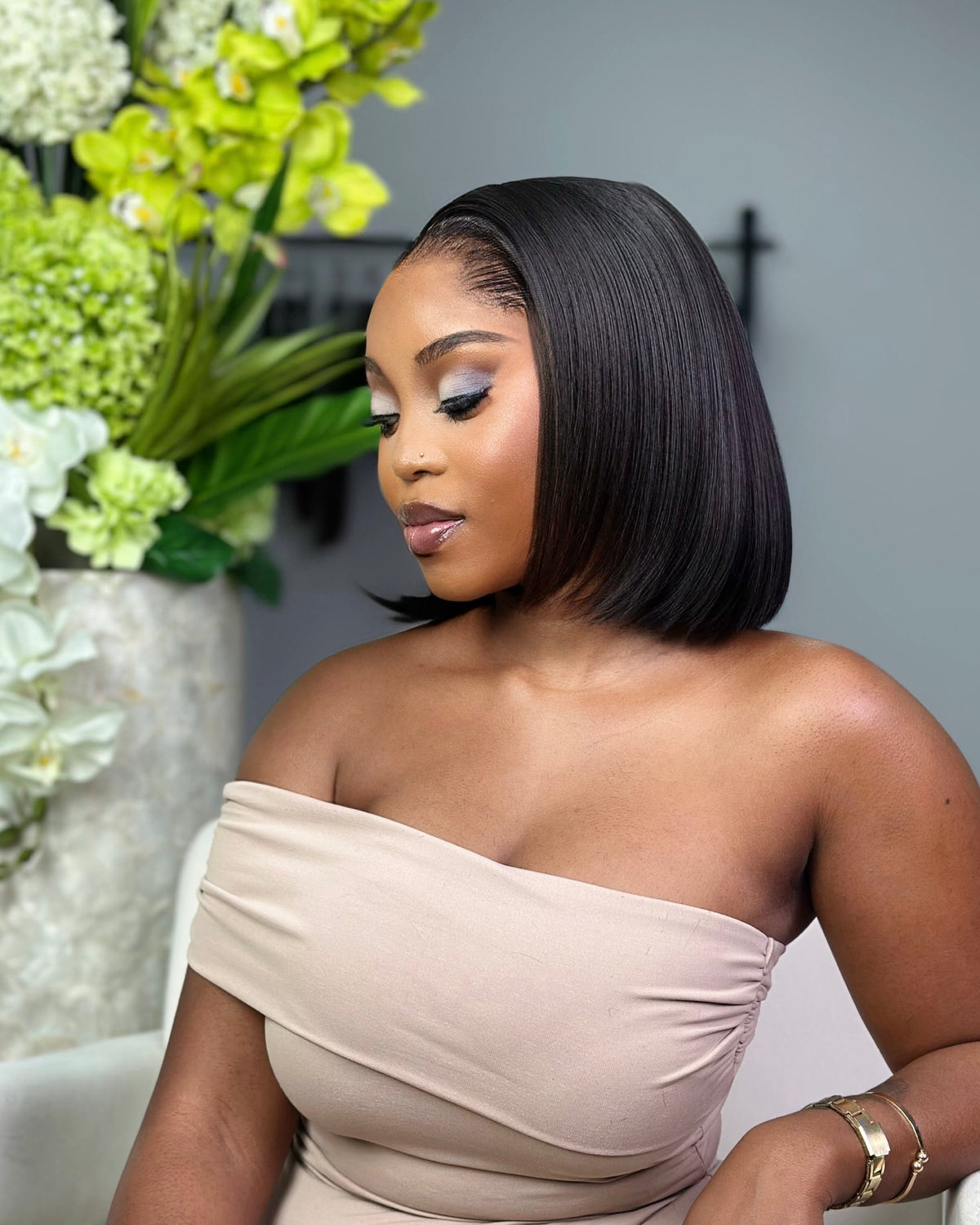 HD Lagos Hairline Lace Frontal Bob Wig Left View 