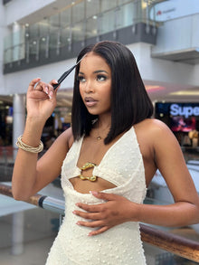 10 Inch HD Pre-Bleached Wear & Go Human Hair Bob Wig Side View 