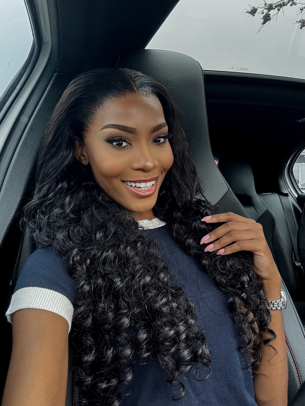 28 Inch Loose Deep Wave Full Frontal Human Hair Wig Front View 