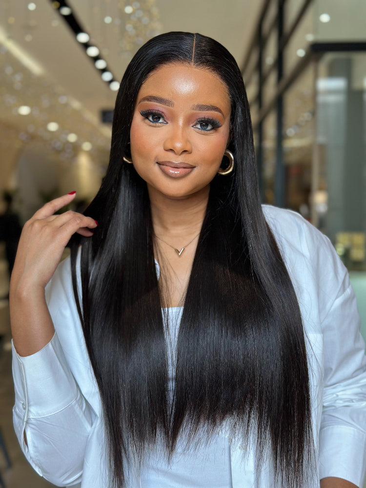Pre-Bleached Straight Wear & Go Human Hair Wig Front View 