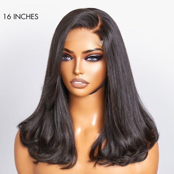 Pre-Bleached Straight Wear & Go Human Hair Wig Front View 