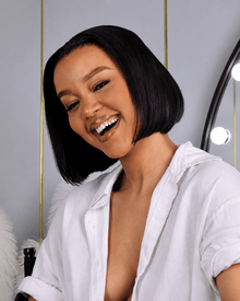 8 Inch Pre - Bleached Straight Frontal Bob Wig Side View 