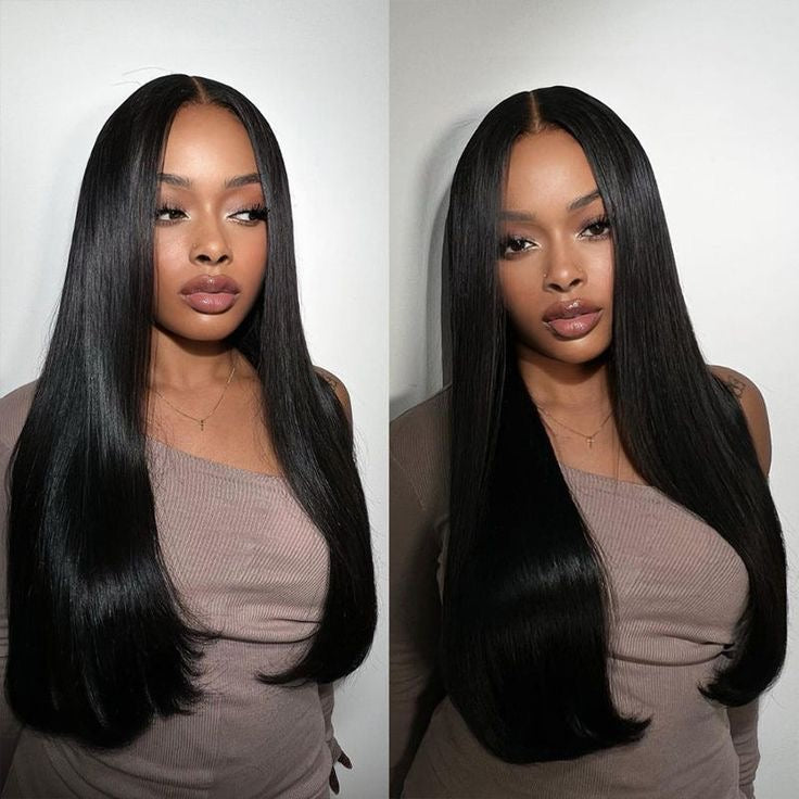 Pre-Bleached Straight Wear & Go Human Hair Wig Front View 