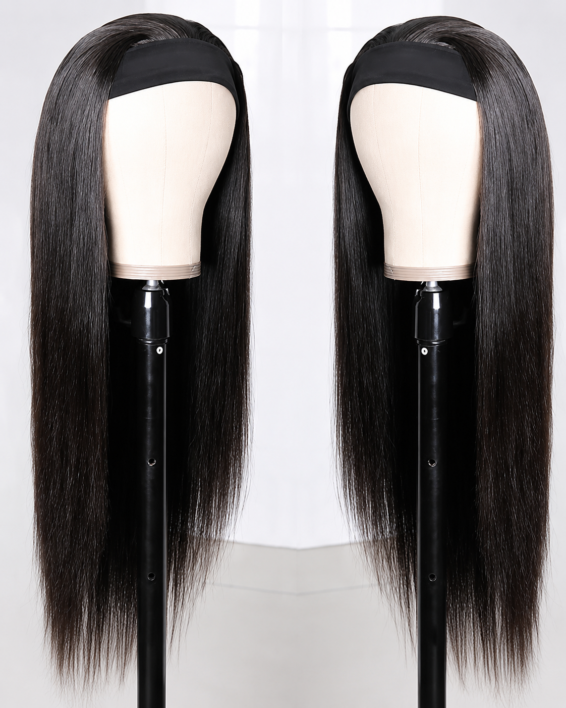 22 Inch Silky Straight Headband Wig Human Hair Front View 