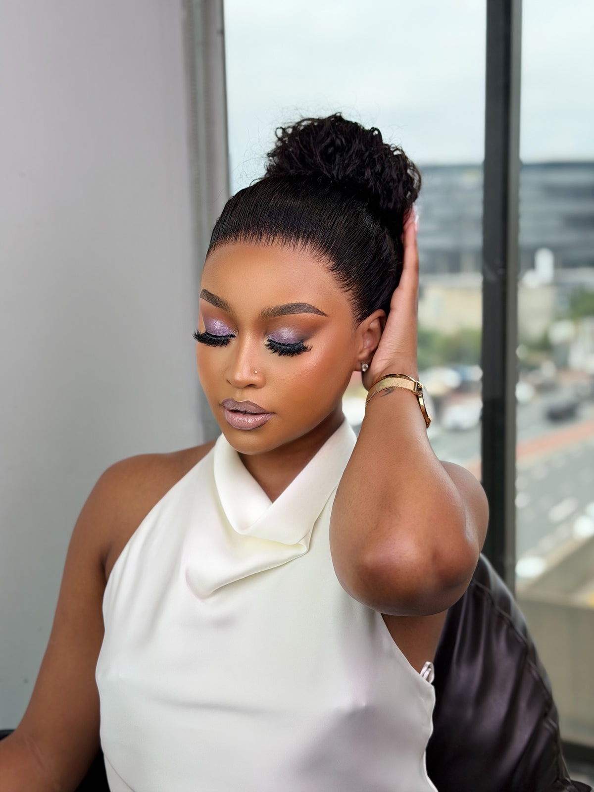 Water wave 360 HD lace glueless wig with natural hairline Front View 