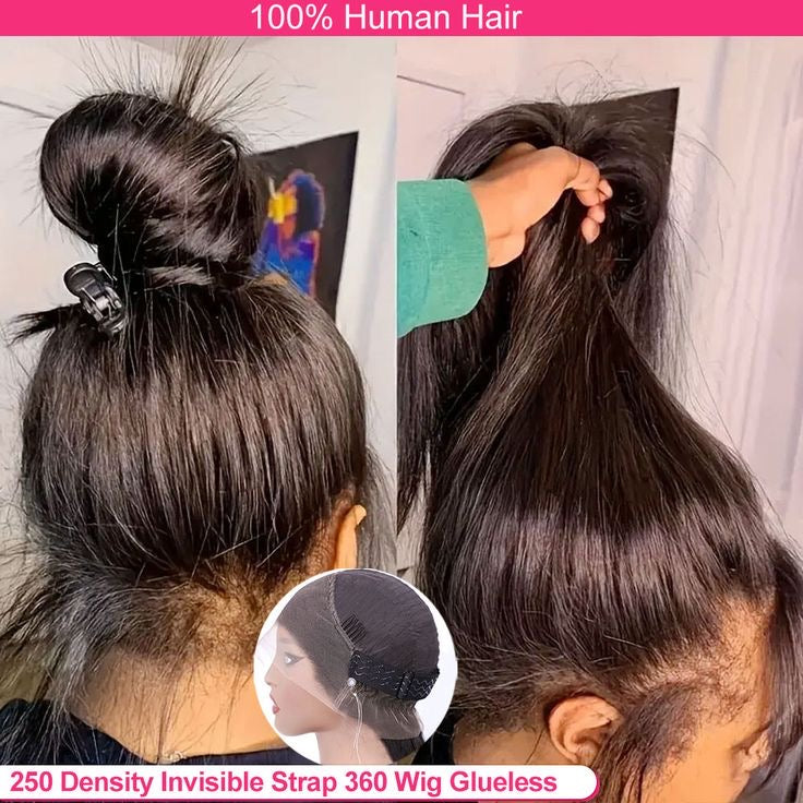 Water wave 360 HD lace glueless  wig with natural hairline Back View