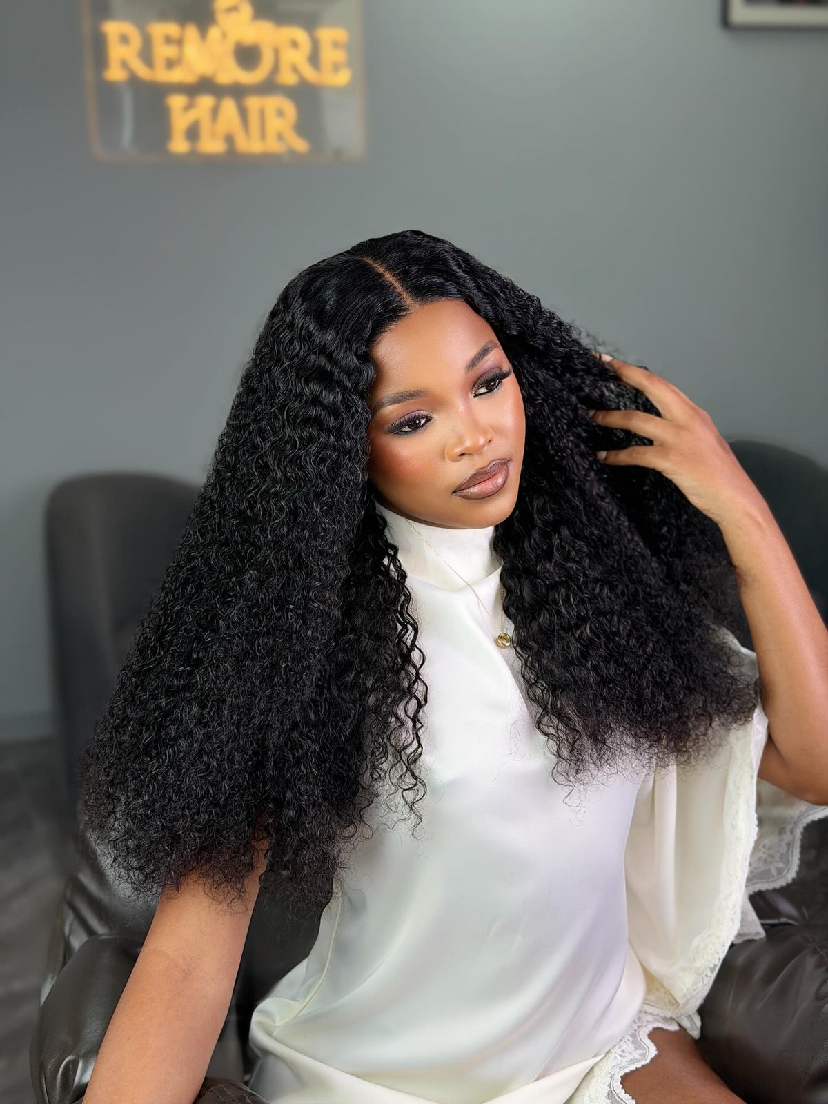 24 Inch Wear & Go Kinky Curly Human Hair Wig SIde View