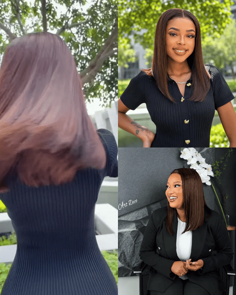 14 Inch Chocolate Brown Glueless Human Hair Bob Wig Motion View