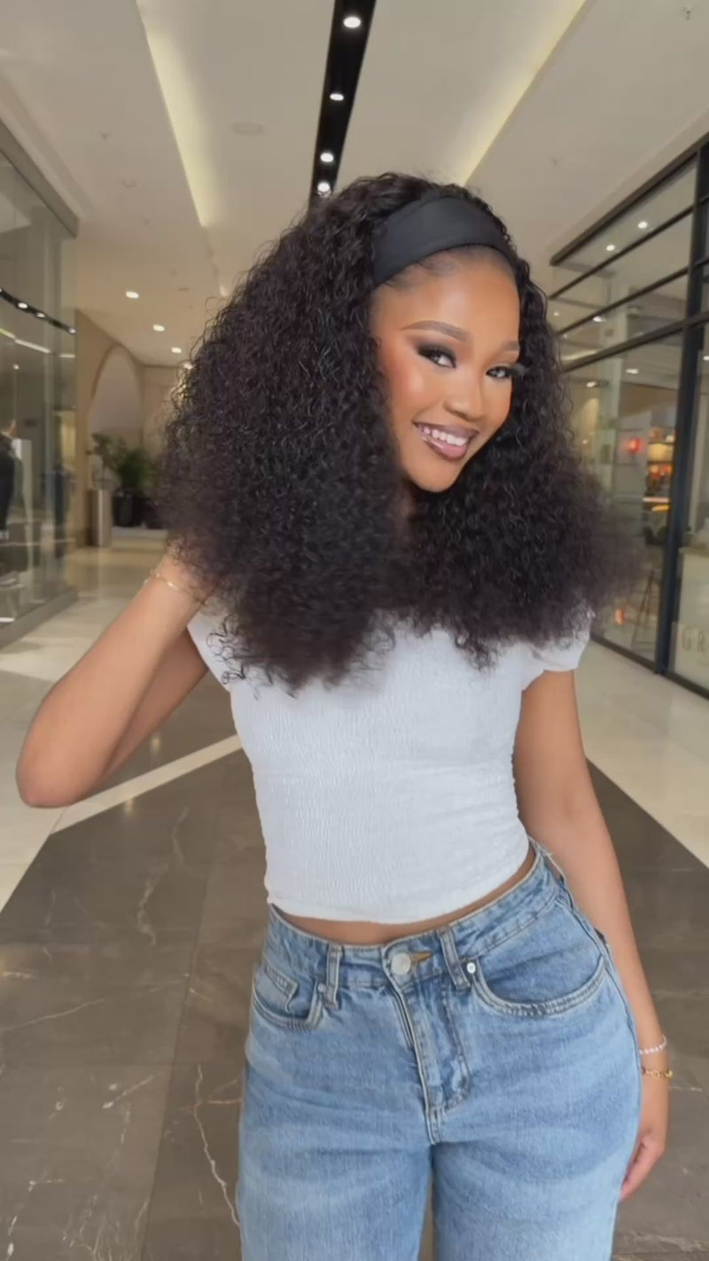 22 Inch Water Curly Headband Wig Human Hair Video View