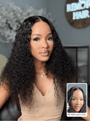22 Inch Pre-Bleached HD 4x6 Water Curly Human Hair Wig